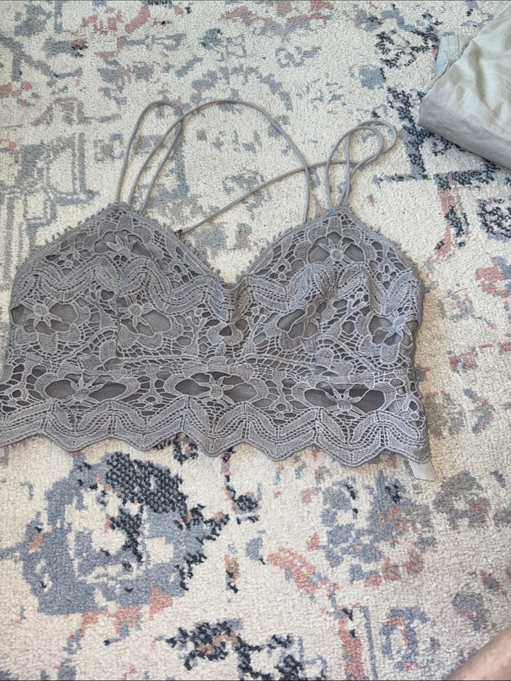Free People Lace Bralette in Taupe Gray size medium